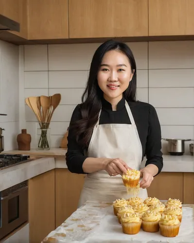 Ms Audrey Wang started baking because she says her mother, a non-baker, could not critique her skills.,egg tart,pastry chef,steamed dumplings,queen of puddings,cream cheese tarts,woman holding pie,moo