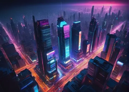 cityscape,futuristic landscape,metropolis,cyberpunk,colorful city,fantasy city,futuristic,city at night,shanghai,city blocks,skyscrapers,city skyline,skyscraper,vast,dystopian,cities,world digital painting,city lights,city,scifi,Art,Artistic Painting,Artistic Painting 41