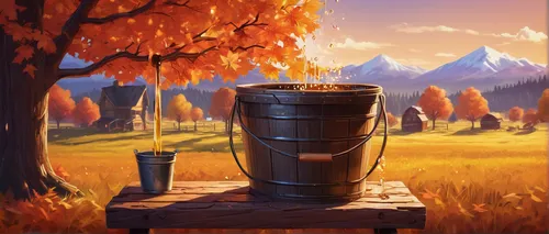 autumn hot coffee,autumn icon,oktoberfest background,autumn background,autumn theme,wooden bucket,coffee tea illustration,wooden barrel,coffee background,fall landscape,autumn camper,barrel,autumn still life,rain barrel,hay barrel,autumn chores,pot of gold background,autumn day,keg,wine barrel,Conceptual Art,Fantasy,Fantasy 19