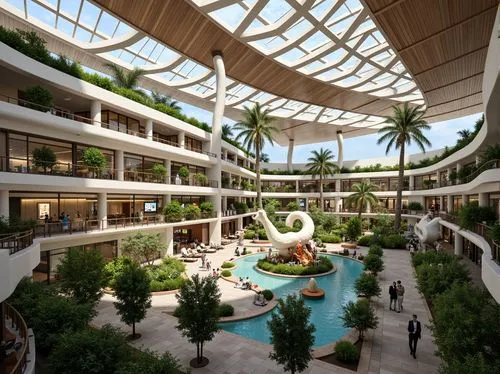 masdar,atriums,largest hotel in dubai,shopping mall,wintergarden,3d rendering,central park mall,damac,macerich,atrium,oberoi,capitaland,bluewater,malls,rivervale,biopolis,hotel complex,dilmun,renderings,galleria