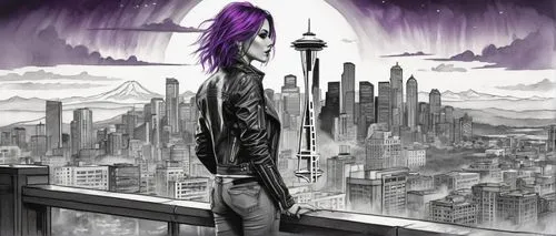 neuromancer,stratosphere,skydeck,city ​​portrait,celldweller,skyscraping,cityscapes,skycraper,black city,darktown,sci fiction illustration,skylines,city scape,sky city,above the city,city skyline,skywalks,adlard,megacities,shadowrun,Illustration,Black and White,Black and White 30