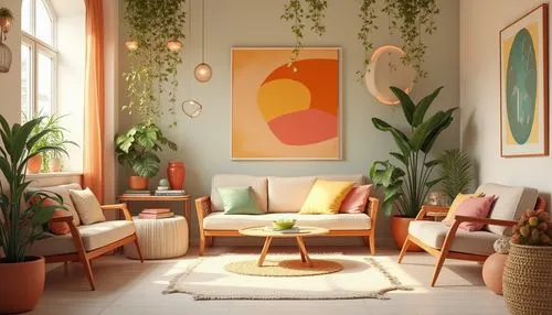 house plants,living room,livingroom,apartment lounge,houseplants,mid century modern,an apartment,sitting room,midcentury,apartment,modern decor,breakfast room,houseplant,cabana,home corner,sunroom,indoor,tropicana,interior design,shared apartment,Photography,General,Realistic