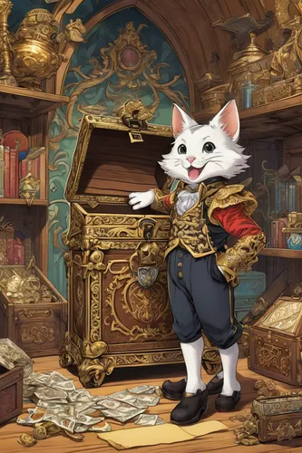 figaro,tea party cat,mozartkugel,aristocrat,scholar,napoleon cat,white cat,pianist,fairy tale character,geppetto,apothecary,art bard,mozartkugeln,shopkeeper,musical rodent,librarian,magistrate,cartoon cat,cat european,hamelin,Conceptual Art,Fantasy,Fantasy 22