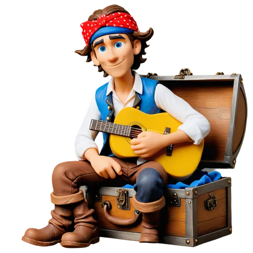 huegun,danthebluegrassman,troubador,folksinger,guybrush,minstrel,seamico,woody,voyageur,troubadour,banjoist,cavaquinho,melodeon,banjo player,gavroche,duende,3d figure,grisman,storybook character,musician,Unique,3D,Clay