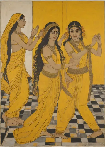 radha,indian art,dancers,rangoli,sari,ramayana,ethnic dancer,ramayan,sangharaja,khokhloma painting,dance performance,janmastami,asana,kandyan dance,the three graces,tarhana,hare krishna,bengalenuhu,nityakalyani,vishuddha,Conceptual Art,Oil color,Oil Color 15