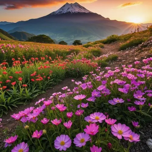 mountain flowers,mountain flower,the valley of flowers,alpine flowers,splendor of flowers,mount fuji,mt fuji,fuji mountain,flower field,japanese anemone,field of flowers,beautiful japan,japanese anemones,beautiful landscape,mount saint helens,japan landscape,cosmos flowers,blanket of flowers,japanese mountains,flower meadow,Photography,General,Realistic