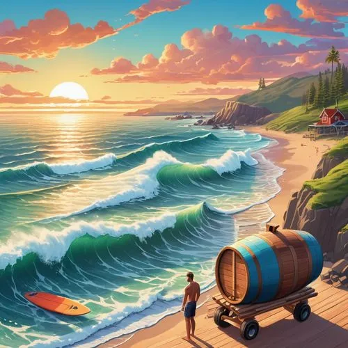 barrels,wine barrels,wine barrel,barrelling,barrel,breweries,game illustration,oil barrels,shipwrecked,brewing,churn,shipwrights,welin,caravel,world digital painting,seafaring,treasure chest,seafarers,shipwreck,ocean background,Unique,3D,Isometric