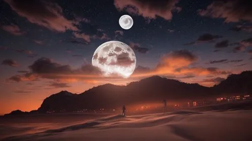 3d anime  model,full moon, night,hanging moon,moonscape,lunar landscape,moon and star background,big moon,moonrise,moons,moon valley,the moon,moon in the clouds,jupiter moon,phase of the moon,lunar ph