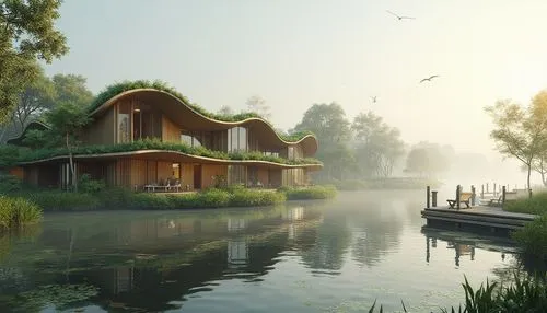 floating huts,house with lake,stilt houses,house by the water,houseboats,houseboat,stilt house,summer cottage,boathouses,wooden house,3d rendering,treehouses,spreewald,boat house,home landscape,boathouse,houten,house in the forest,beautiful home,log home,Photography,General,Realistic