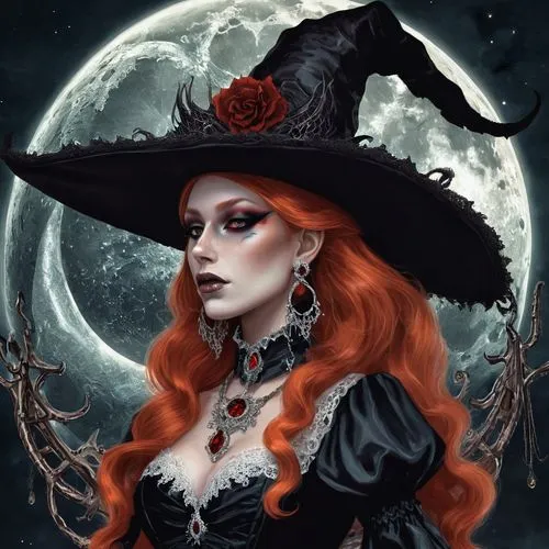 bewitching,samhain,witching,halloween witch,witch,gothic woman,Illustration,Realistic Fantasy,Realistic Fantasy 47