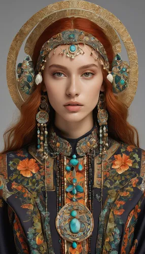 miss circassian,inner mongolian beauty,ethnic design,azerbaijan azn,indian headdress,headdress,kyrgyz,assyrian,women's accessories,russian folk style,female doll,folk costume,ancient costume,iranian nowruz,young model istanbul,ancient egyptian girl,thracian,turpan,argan,headpiece,Art,Classical Oil Painting,Classical Oil Painting 43