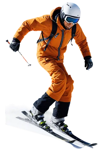 Winter scenery, snow-capped mountains, solo skier, male, athletic build, wearing helmet, goggles, ski jacket, snow pants, gloves, boots, skiing down slope, dynamic pose, action shot, dramatic lighting