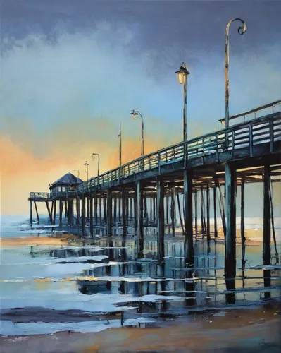 burned pier,fishing pier,the pier,old pier,wooden pier,pier,east pier,princes pier,santa monica pier,saltburn pier,pier 14,scripps pier,santa monica,seascape,beach landscape,oceanside,saltburn,aptos,huntington beach,coastal landscape,Illustration,Realistic Fantasy,Realistic Fantasy 16