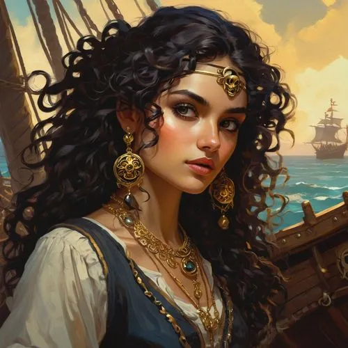 esmeralda,seregil,zenobia,ariadne,persia,piracies,black pearl,fantasy portrait,sea fantasy,mervat,pirate,gitana,cleopatra,etain,ariadna,inanna,fantasy art,figurehead,commandeer,thalassa,Conceptual Art,Fantasy,Fantasy 18