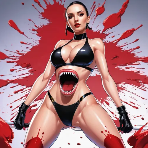 killer whale,vampire woman,shark,maneater,tura satana,man-eater,vampire lady,great white shark,killer,tiger shark,cool pop art,femme fatale,femicide,valentine pin up,raw meat,jaws,hard woman,flesh eater,valentine day's pin up,blood fink