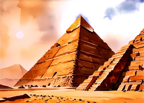 pyramids,khufu,kharut pyramid,the great pyramid of giza,step pyramid,eastern pyramid,giza,pyramid,ancient egypt,stone pyramid,ancient city,ancient civilization,pharaohs,maat mons,ancient buildings,ancient egyptian,egyptology,pharaonic,world digital painting,egypt,Illustration,Paper based,Paper Based 25