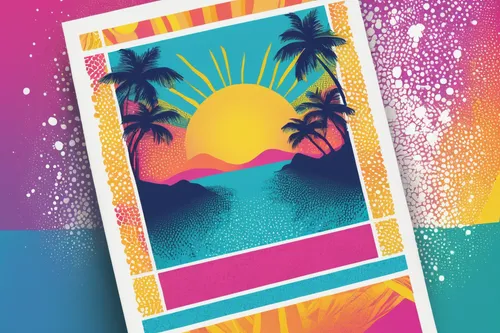 summer icons,palm tree vector,retro background,summer clip art,beach towel,summer background,retro frame,tropics,tropical digital paper,80's design,tropical floral background,frame border illustration,frame mockup,sunset beach,watercolor palm trees,palm tree,tropical beach,color frame,abstract retro,tropic,Illustration,Realistic Fantasy,Realistic Fantasy 33