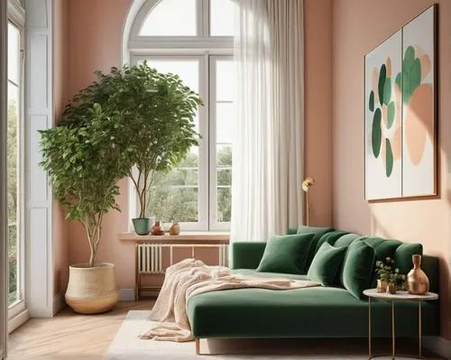 sitting room,livingroom,houseplant,schlumbergera,fromental,sunroom,houseplants,house plants,living room,danish room,green living,pink magnolia,bay window,danish furniture,philodendron,appartement,interior decor,pink green,bedroom,interiors,Art,Classical Oil Painting,Classical Oil Painting 43