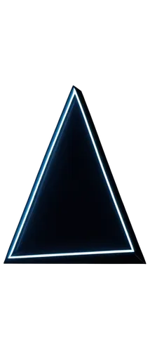 Acute triangle, geometric shape, sharp angles, metallic material, reflective surface, 3D rendering, futuristic design, neon lights, dark background, low-key lighting, dramatic composition, high contra