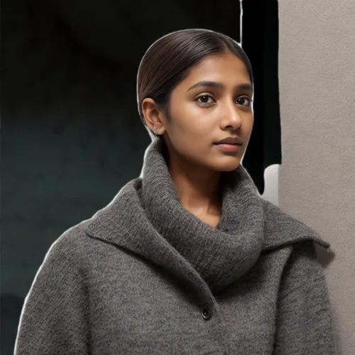 polar fleece,indian,kamini,kamini kusum,indian girl,east indian,indian woman,dosa,jaya,overcoat,female model,chetna sabharwal,coat,half profile,national parka,menswear for women,indian celebrity,shoulder length,pooja,semi-profile