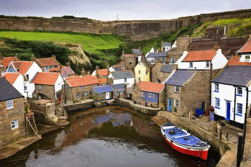 Staithes - Village in England - Thousand Wonders,robin hood's bay,whitby,yorkshire,whitby goth weekend,row of houses,goth whitby weekend,fife,north yorkshire,england,crooked house,saint andrews,stone 