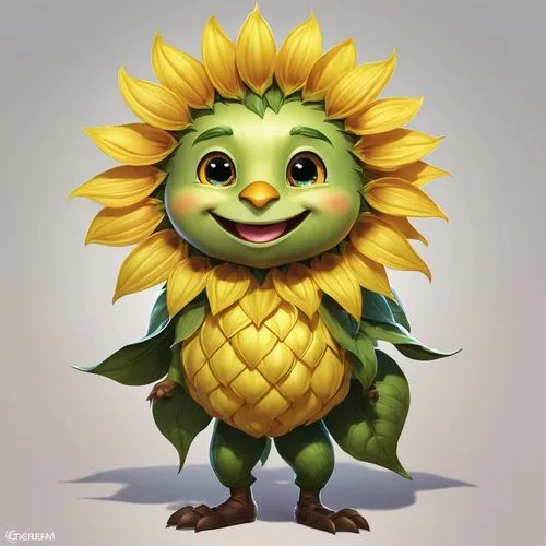 sunndi,pinya,sunflower,young pineapple,bromelain,sunflower coloring,Conceptual Art,Fantasy,Fantasy 03