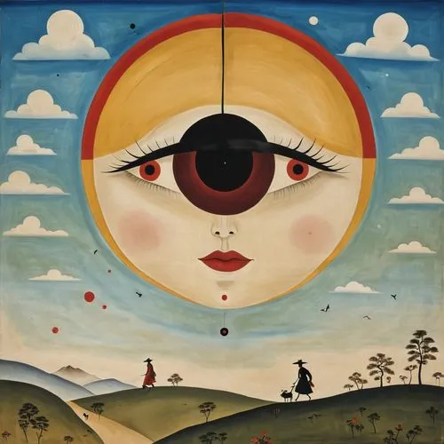 sun eye,fornasetti,sloviter,3-fold sun,sun moon,heliosphere,Art,Artistic Painting,Artistic Painting 47