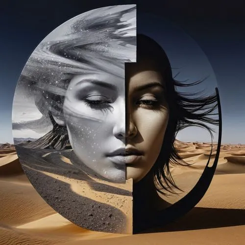 photomontage,image manipulation,icon magnifying,photo manipulation,photomanipulation,admer dune,sand timer,duality,golden ratio,sand clock,cd cover,capture desert,desertification,parabolic mirror,desert rose,equilibrium,dune,girl on the dune,dualism,virtual identity