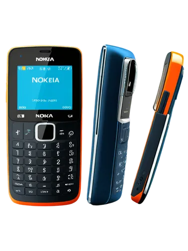 Nokia phone, various models, sleek design, metallic body, colored screen, buttons on keypad, antenna on top, flip open/close, 3/4 composition, shallow depth of field, soft lighting, warm color tone, c