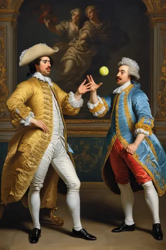 the ball,ball badminton,juggling club,juggling,throwing a ball,épée,rococo,real tennis,pickleball,courtship,gullivers travels,musicians,ball fortune tellers,juggler,stick and ball games,stick and ball sports,juggle,ballet master,dancing couple,tennis ball,Art,Classical Oil Painting,Classical Oil Painting 01