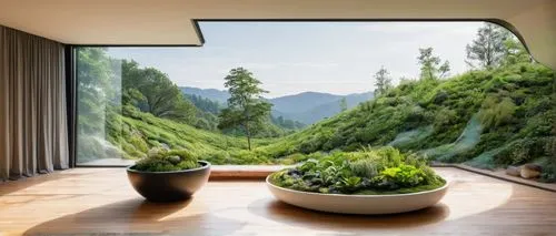 roof landscape,grass roof,house in mountains,wood window,home landscape,japanese-style room,window view,bedroom window,house in the mountains,transparent window,tea zen,windowsill,window sill,green living,virtual landscape,glass window,moss landscape,landscaped,greenhut,luxury bathroom,Illustration,Children,Children 06