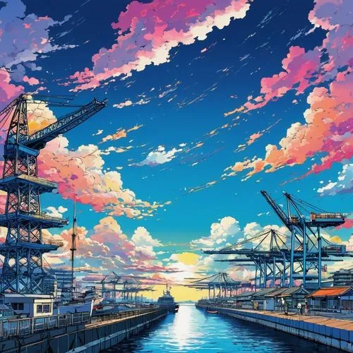  The sky above the port was the color of television, tuned to a dead channel. ,harbor cranes,osaka port,container cranes,harbor,cranes,port cranes,osaka bay,oil platform,odaiba,ocean,honolulu,harbor c