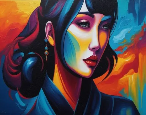 nielly,geisha girl,geisha,welin,art deco woman,jasinski,oil painting on canvas,vietnamese woman,grafite,winehouse,fairuz,suyin,viveros,asian woman,woman portrait,flamenca,pintura,tretchikoff,art painting,chevrier,Illustration,Realistic Fantasy,Realistic Fantasy 25