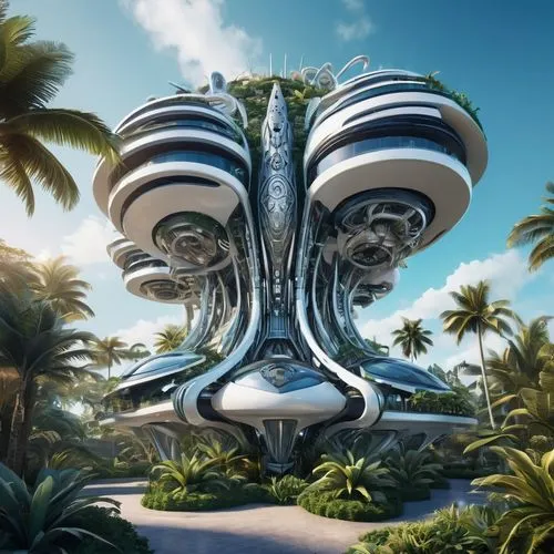 futuristic architecture,futuristic landscape,futuristic art museum,arcology,nautilus,silico,ecotopia,biomorphic,futurist,atlanticus,alien ship,tropical house,helix,gyroscopic,alien world,futuroscope,paradisus,elysium,cephissus,spiralfrog,Conceptual Art,Sci-Fi,Sci-Fi 03