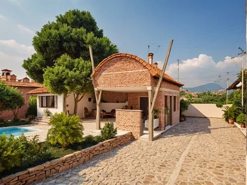 contemporary ป้อมยาม , มีห้องน้ำ, ห้องนอนเล็ก,an aerial po of a house with pool and garden area,peloponnese,sveti stefan,kalkan,lesvos,prizren,kefalonia,Photography,General,Realistic