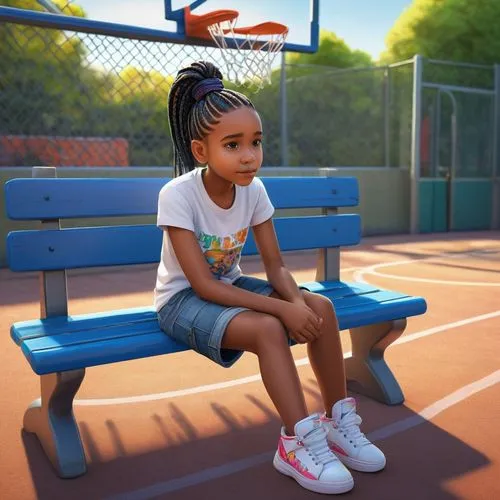 mccoughtry,serena,girl sitting,clementine,recess,amariyah,Illustration,Paper based,Paper Based 14