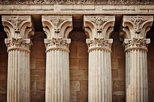 pillar capitals,columns,doric columns,pillars,roman columns,three pillars,entablature,peristyle,colonnades,columned,columnas,porticos,celsus library,colonnade,corinthian order,baalbek,pillar,portico,column,architectural detail,Photography,Documentary Photography,Documentary Photography 32