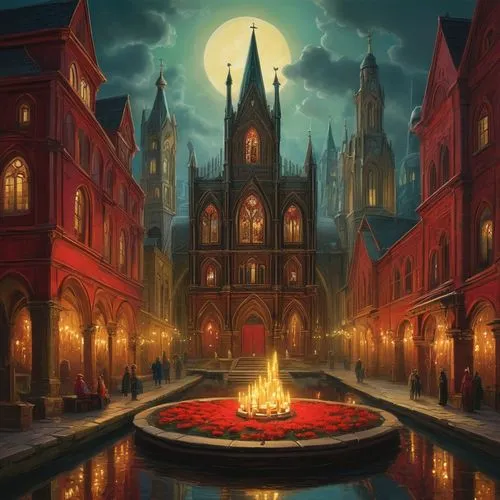 haunted cathedral,ravenloft,gothic church,waterdeep,magorium,neogothic,cathedral,reichstadt,mysterium,castlevania,bremen,citadels,schuitema,archbishopric,cathedrals,sanctorum,conclave,kinkade,the red square,temporum,Illustration,Abstract Fantasy,Abstract Fantasy 01