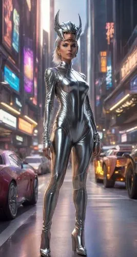 catwoman,silver surfer,silver,futuristic,steel,metallic,steel man,avenger,chrome steel,nova,symetra,marvels,cyborg,pedestrian,eve,aluminum,marvel,concept art,superhero background,chrome,Photography,Realistic