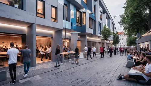 shopping street,urban design,fashion street,mixed-use,multistoreyed,turku,pedestrian zone,unterer marktplatz,hötorget,sarajevo,kontorhausviertel,oslo,vilnius,blauhaus,nikolaiviertel,bydgoszcz,getreidegasse,freiburg,smart city,königsstrasse,Conceptual Art,Sci-Fi,Sci-Fi 10