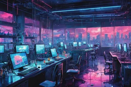 cyberpunk,computer room,cybercafes,cyberscene,cyberworld,the server room,cybertown,cyberspace,mainframes,cybercity,cyberia,computerworld,computation,cyber,laboratory,cyberport,computerized,computer,computacenter,computers,Illustration,Paper based,Paper Based 25