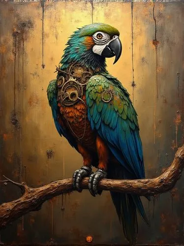 caique,bird painting,macaws blue gold,tiger parakeet,quetzal,blue and gold macaw,Illustration,Realistic Fantasy,Realistic Fantasy 13