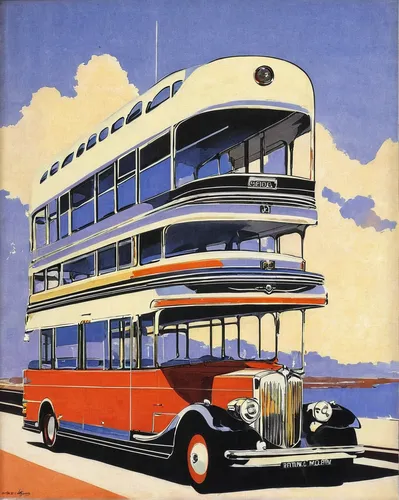 double-decker bus,aec routemaster rmc,trolleybuses,trolley bus,model buses,art deco,routemaster,trolleybus,bus garage,bus zil,english buses,double decker,motorhomes,travel poster,airport bus,checker aerobus,gmc motorhome,city bus,bus from 1903,volkswagenbus,Illustration,Retro,Retro 04