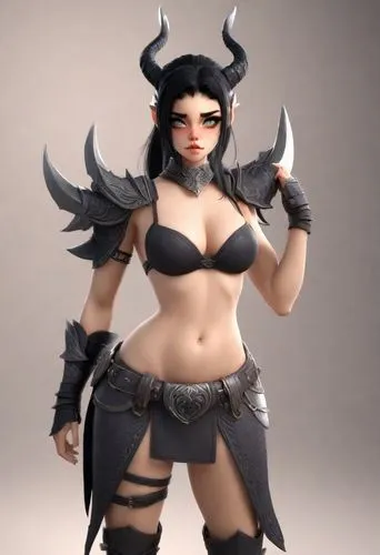 3d model,vax figure,3d figure,filia,dark elf,demonata,Digital Art,3D