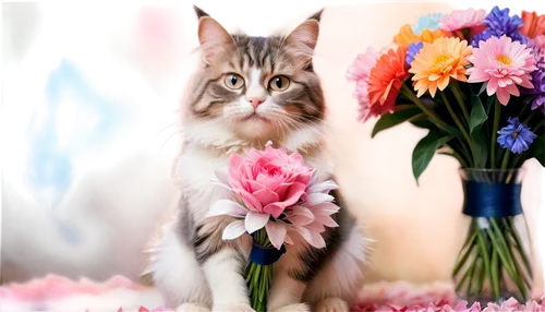 flower background,flower cat,siberian cat,pink floral background,flower animal,beautiful girl with flowers,splendor of flowers,spring background,blossom kitten,floral background,colorful background,dor with flowers,springtime background,cute cat,flower arranging,beautiful flower,paper flower background,flowers png,pink background,holding flowers,Conceptual Art,Fantasy,Fantasy 01