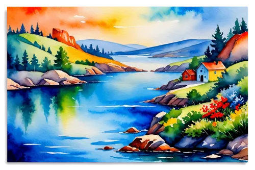 river landscape,landscape background,watercolor background,mountain scene,watercolorist,mountain landscape,coastal landscape,salt meadow landscape,panoramic landscape,art painting,nature landscape,small landscape,mountainous landscape,mountain river,glass painting,high landscape,streamside,bow falls,temagami,fall landscape,Illustration,Paper based,Paper Based 24