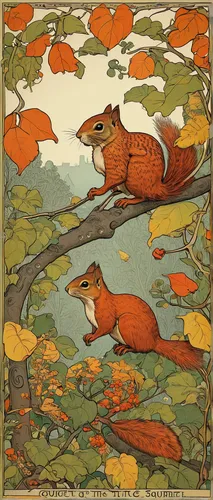 autumn idyll,fall animals,autumn icon,autumn theme,kate greenaway,autumn day,autumn colouring,the autumn,one autumn afternoon,pumpkin autumn,autumnal,woodland animals,squirrels,autumn motive,autumn chores,autumn round,autumn,leaves are falling,autumnal leaves,autumn leaves,Illustration,Retro,Retro 11