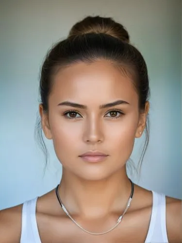 Full-size sample portrait,a woman is wearing a white tank top,hapa,elitsa,collagen,natural cosmetic,beautiful young woman,sevda,Photography,General,Realistic