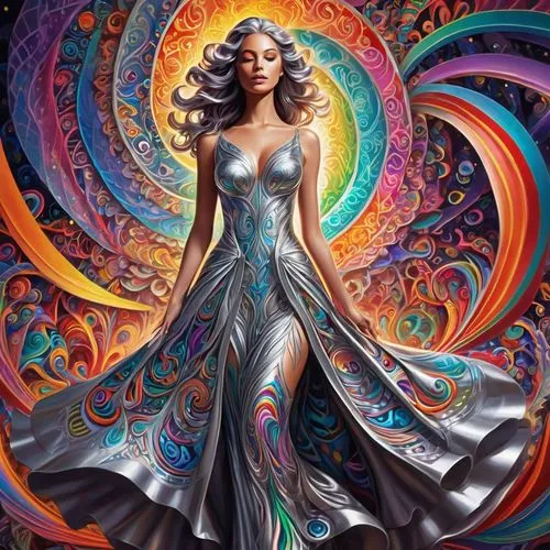 fantasy art,vibrantly,psytrance,universo,promethea,fantasy woman,Illustration,Realistic Fantasy,Realistic Fantasy 39