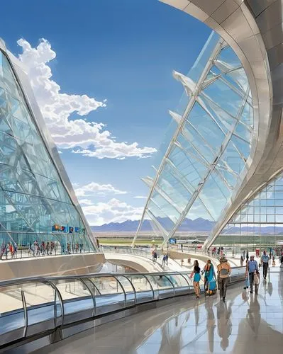 marmaray,etfe,calatrava,futuristic architecture,skylink,renderings,skybridge,skywalks,aerotropolis,megaprojects,skywalk,guideways,megaproject,sky space concept,airtrain,sky train,kci,moving walkway,dulles,skylon,Illustration,Abstract Fantasy,Abstract Fantasy 23